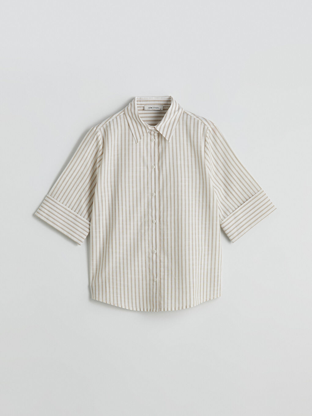 LC Waikiki Striped Linen-Look Women's Shirt -S5L113Z8-ELZ