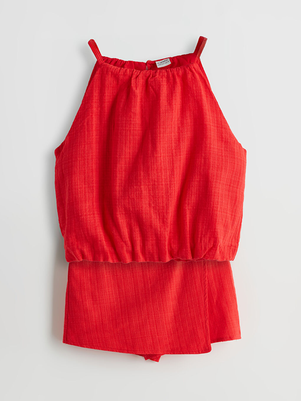 Kırmızı Halter Yaka Kız Çocuk Bluz ve Şort Etek
