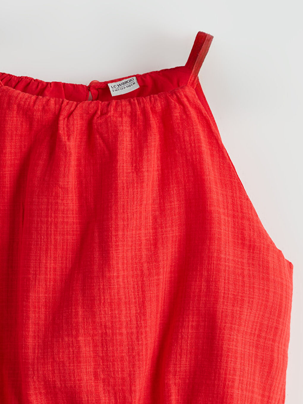 Kırmızı Halter Yaka Kız Çocuk Bluz ve Şort Etek-5