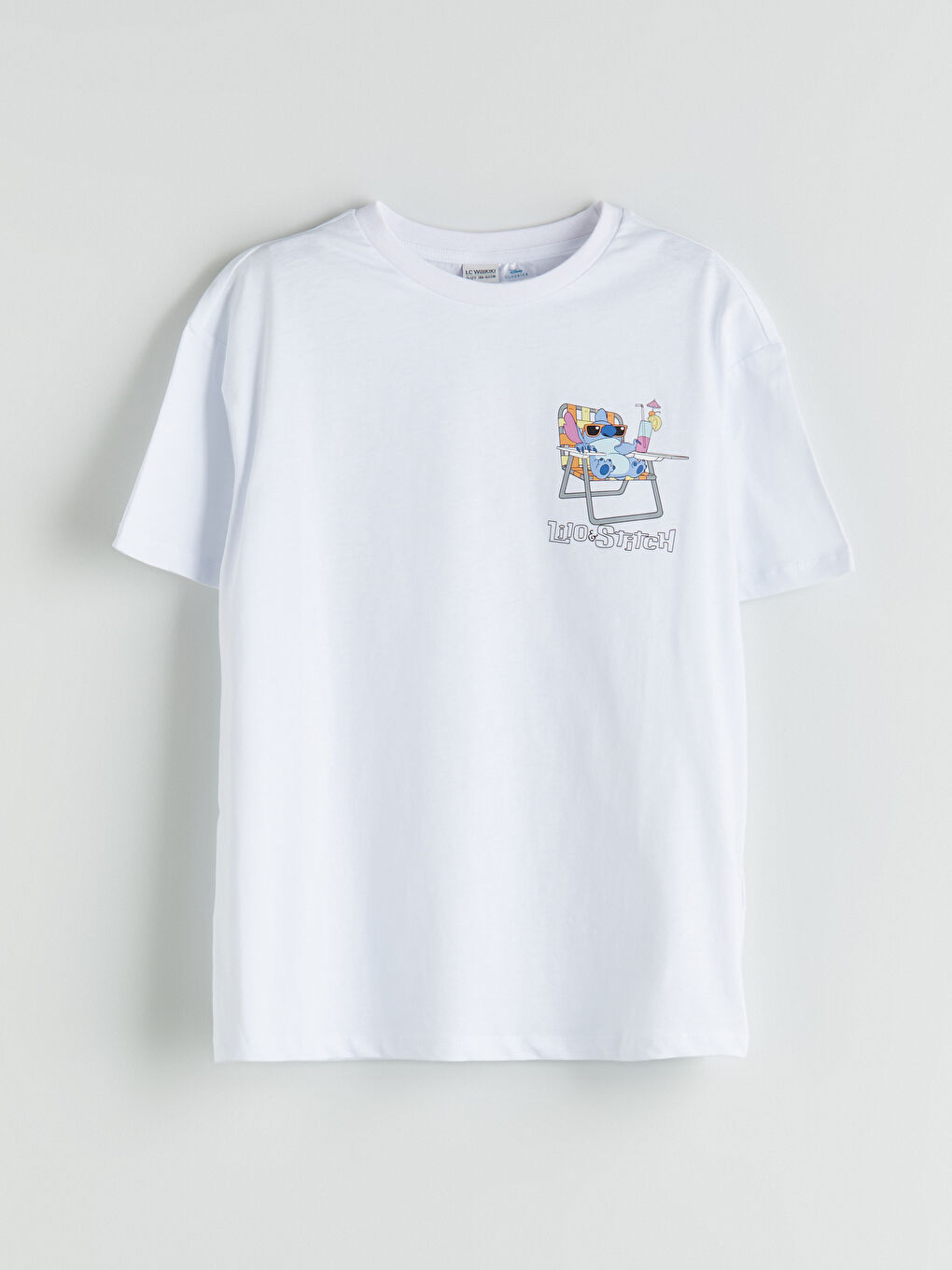 LCW Kids Crew Neck Lilo and Stitch Printed Girls' T-Shirt -S5L150Z4-R9J