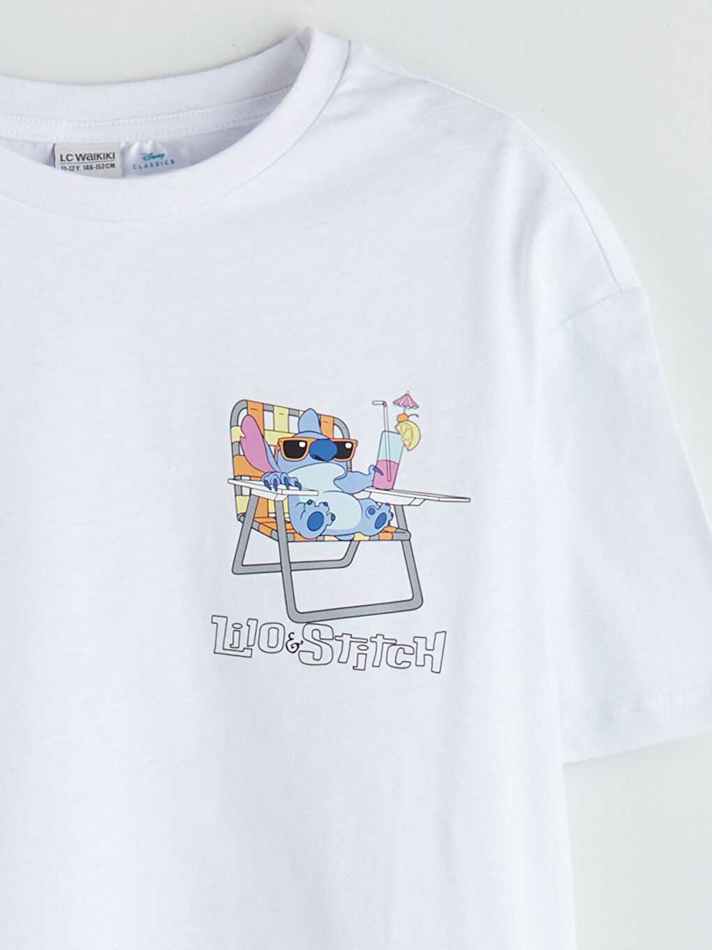 LCW Kids Crew Neck Lilo and Stitch Printed Girls' T-Shirt -S5L150Z4-R9J