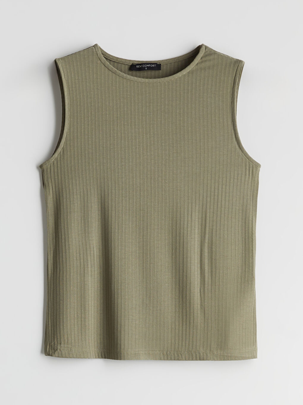 Crew Neck Textured Women's Tank Top -S5L153Z8-RYR