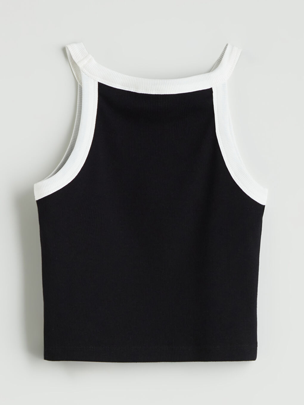 Siyah Halter Yaka Mickey Mouse Nakışlı Kız Çocuk Crop Atlet-1