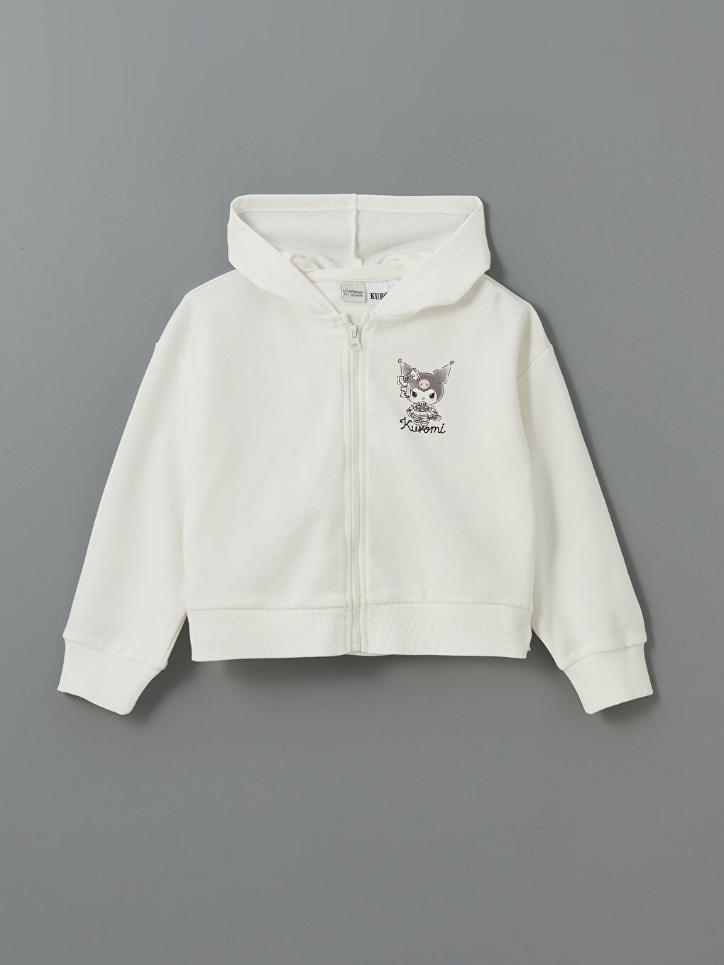 Girl ECRU Zip-Up Sweatshirt -S5L157Z4-R9J
