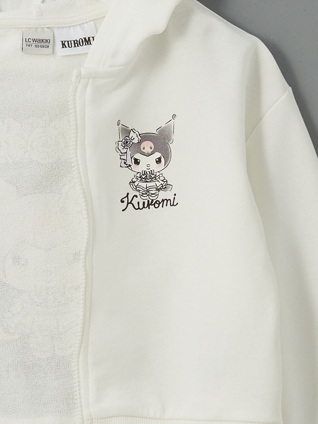Girl ECRU Zip-Up Sweatshirt -S5L157Z4-R9J
