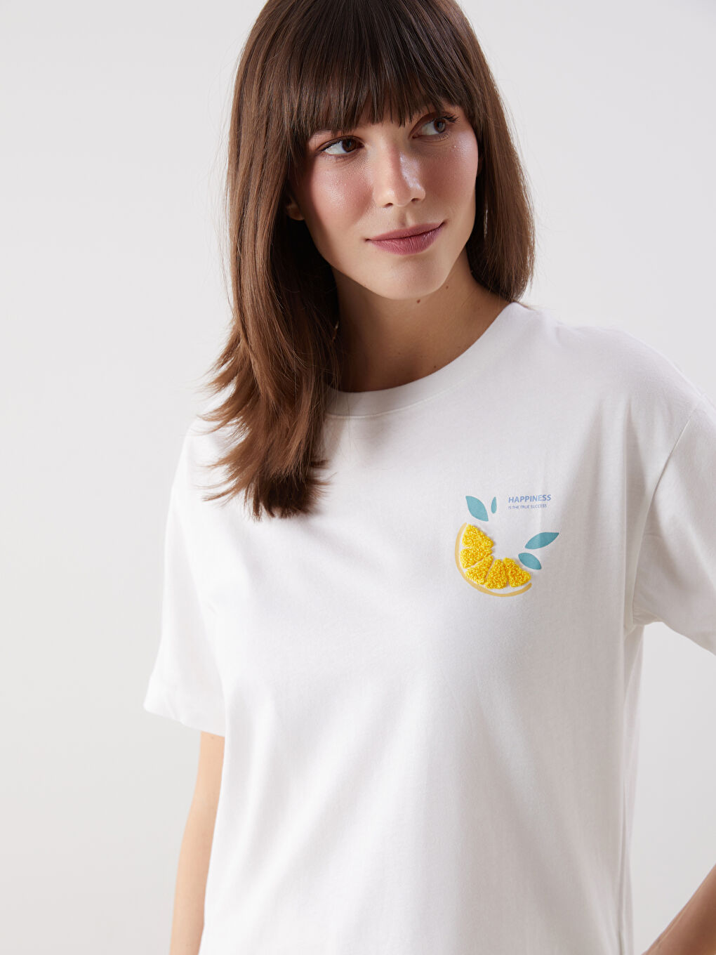 Crew Neck Printed Women's T-shirt -S5L159Z8-R9J