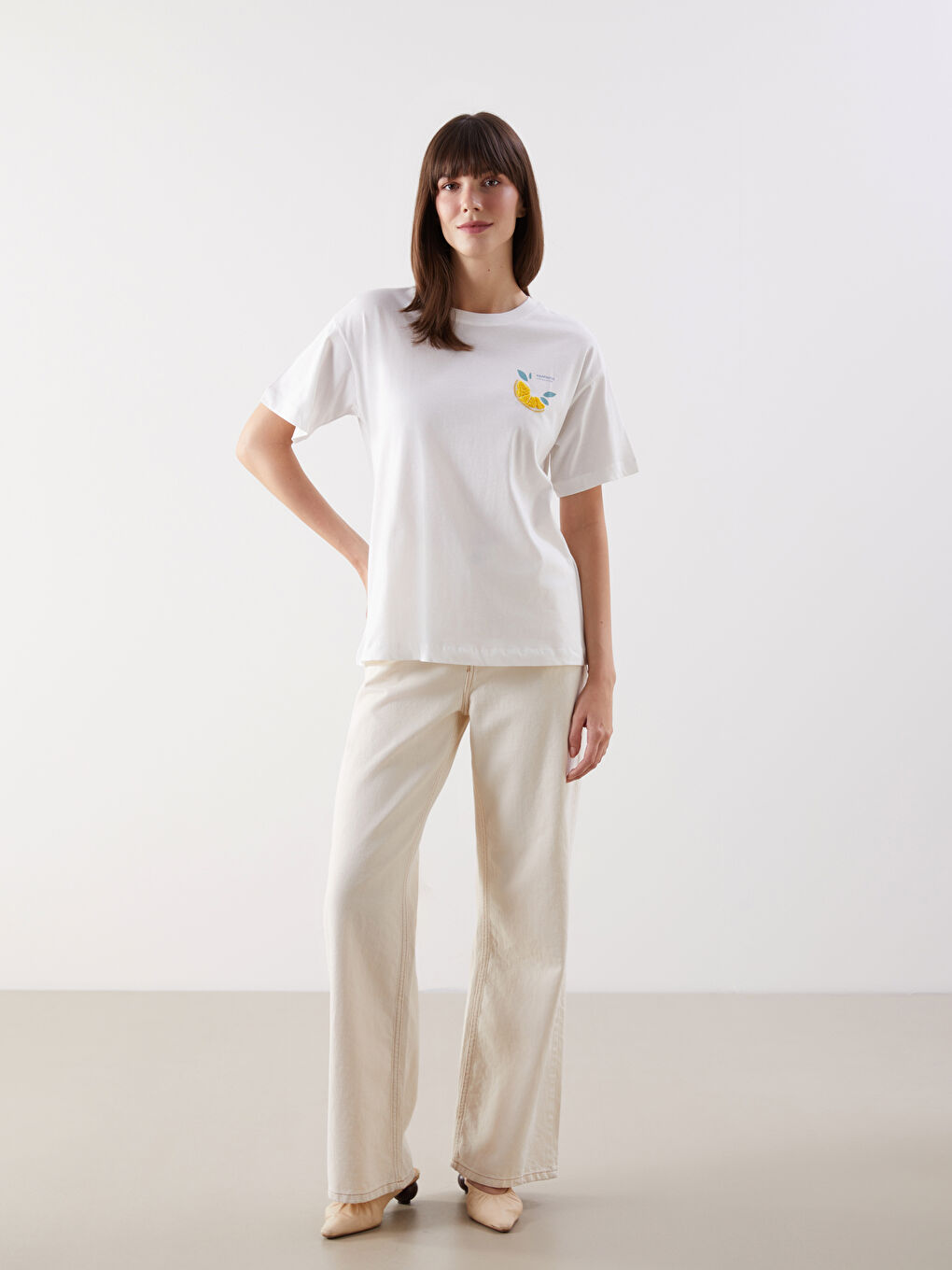 Crew Neck Printed Women's T-shirt -S5L159Z8-R9J