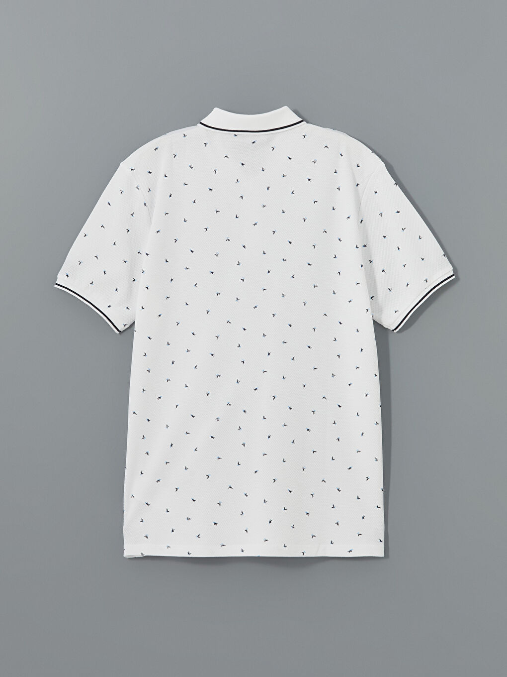 Polo Neck Short Sleeve Patterned Men's T-Shirt-5