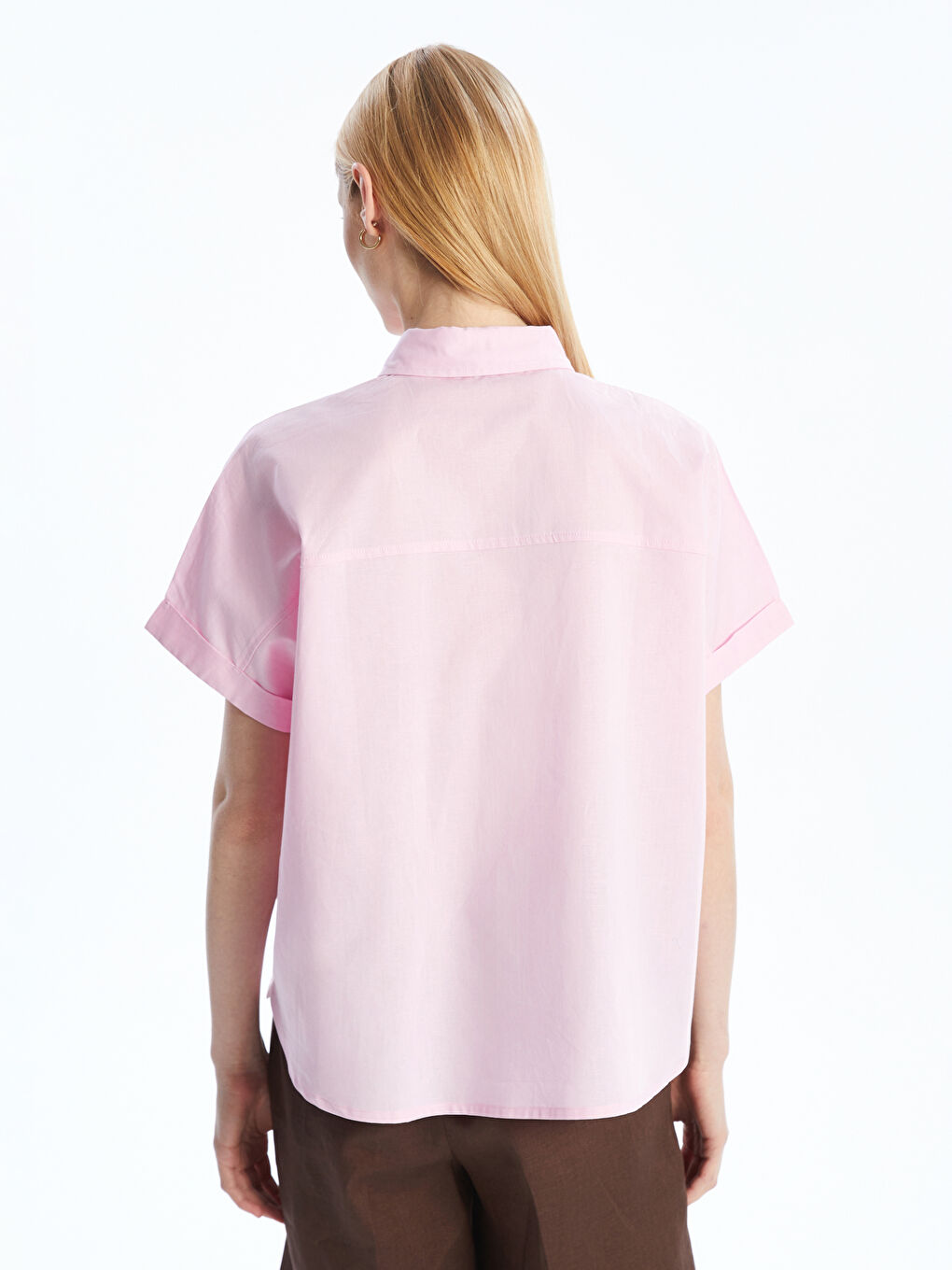 LCW Vision Linen Blend Oversize Women's Shirt -S5L166Z8-G7H