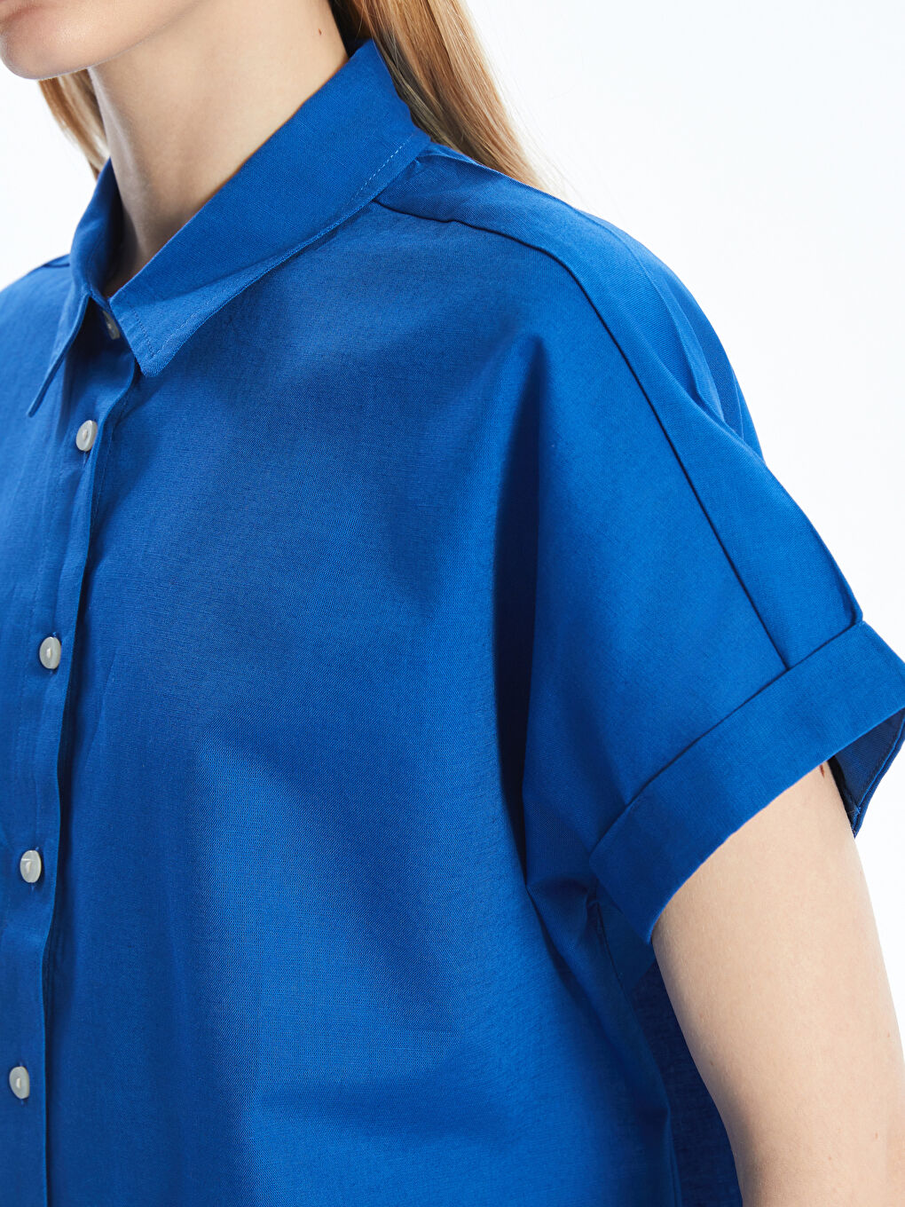 LCW Vision Linen Blend Oversize Women's Shirt -S5L166Z8-HNA