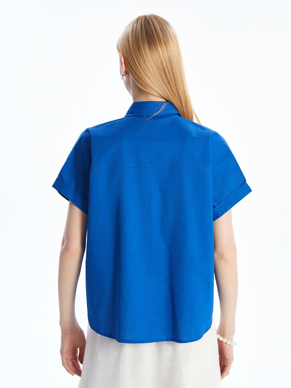 LCW Vision Linen Blend Oversize Women's Shirt -S5L166Z8-HNA