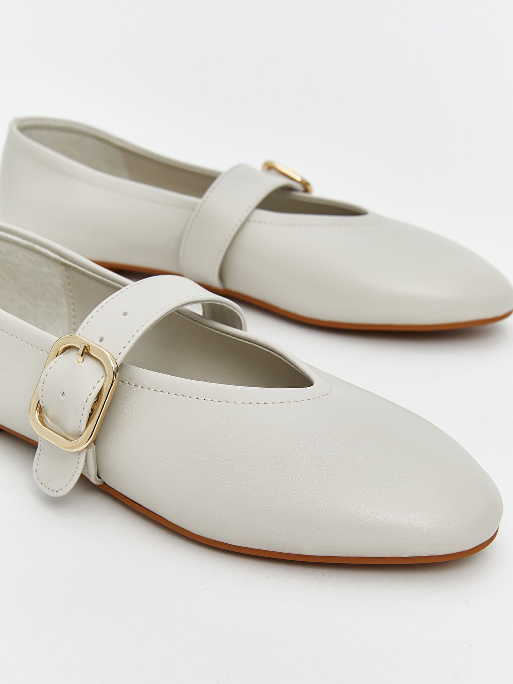 Bej Deri Görünümlü Kadın Babet-4