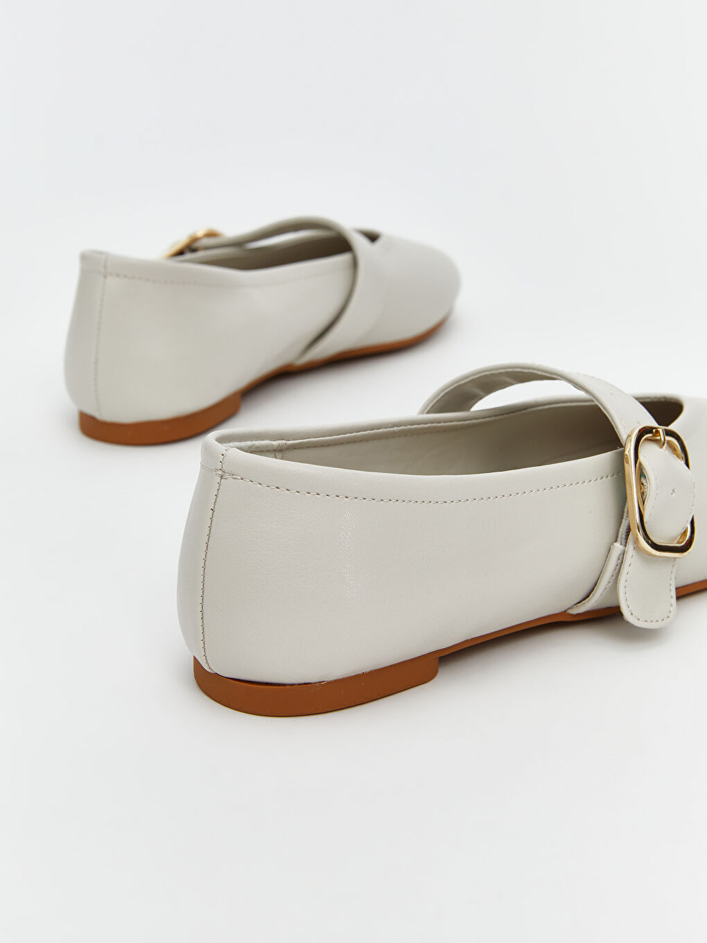 Bej Deri Görünümlü Kadın Babet-6