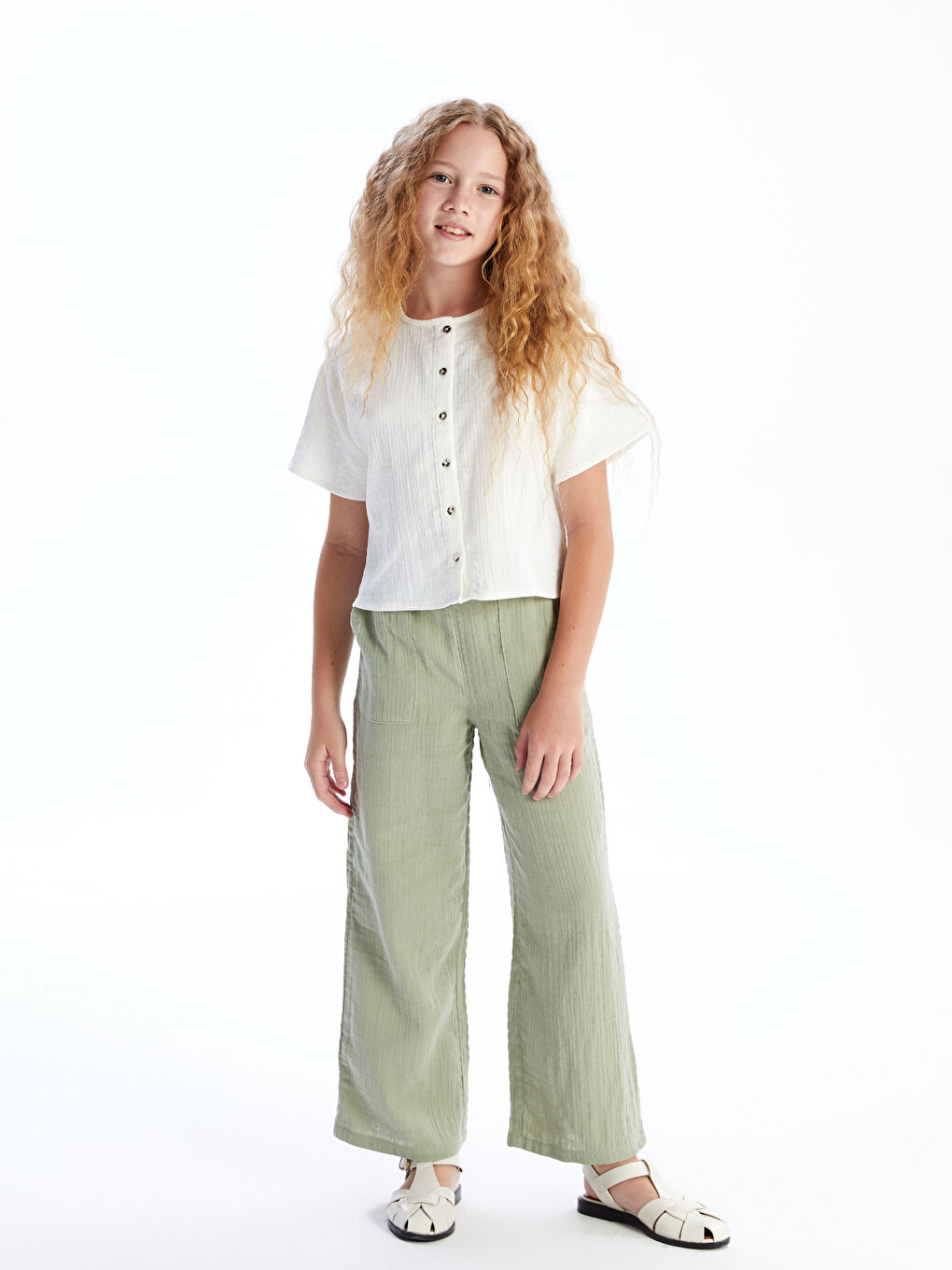 LCW Kids Girl ECRU Shirt -S5L177Z4-R9J