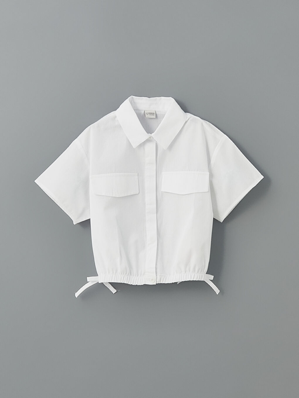 Basic Short Sleeve Girls' Crop Shirt -S5L180Z4-Q6K