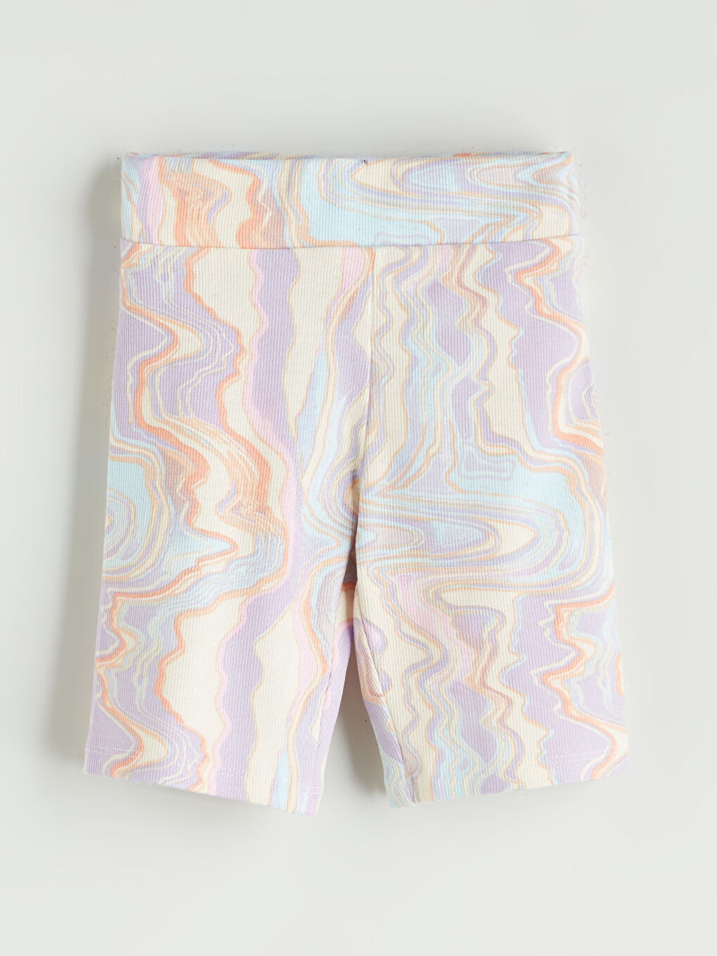 Karışık Beli Lastikli Batik Desenli Kız Çocuk Kısa Tayt