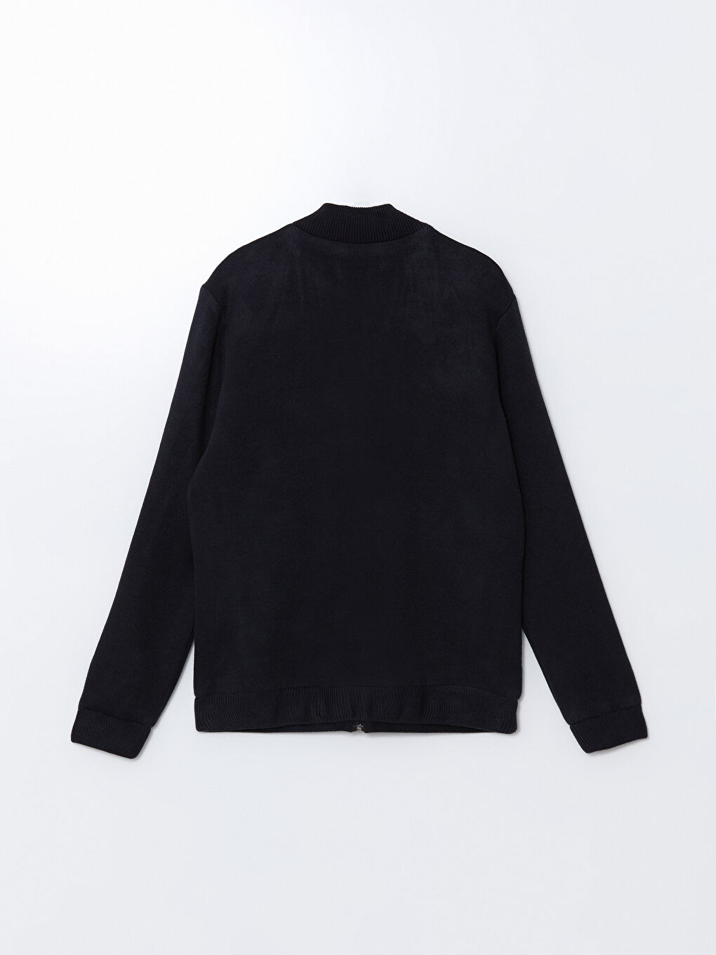 Lacivert Standart Kalıp Dik Yaka Erkek Triko Hırka-11