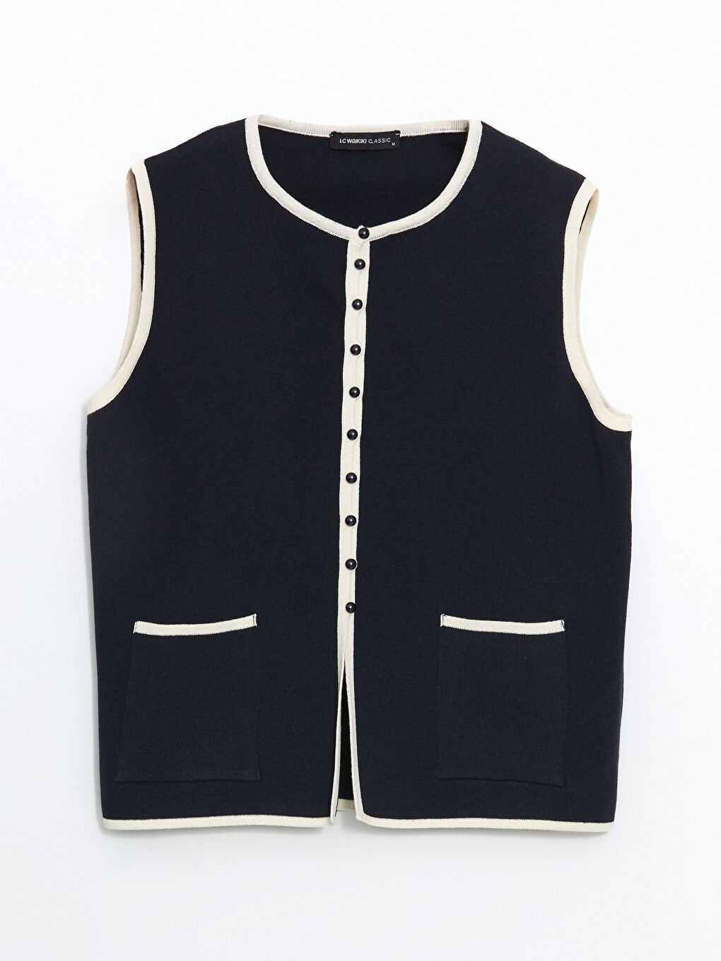 Crew Neck Women'S Knit Vest -S5L189Z8-E1J