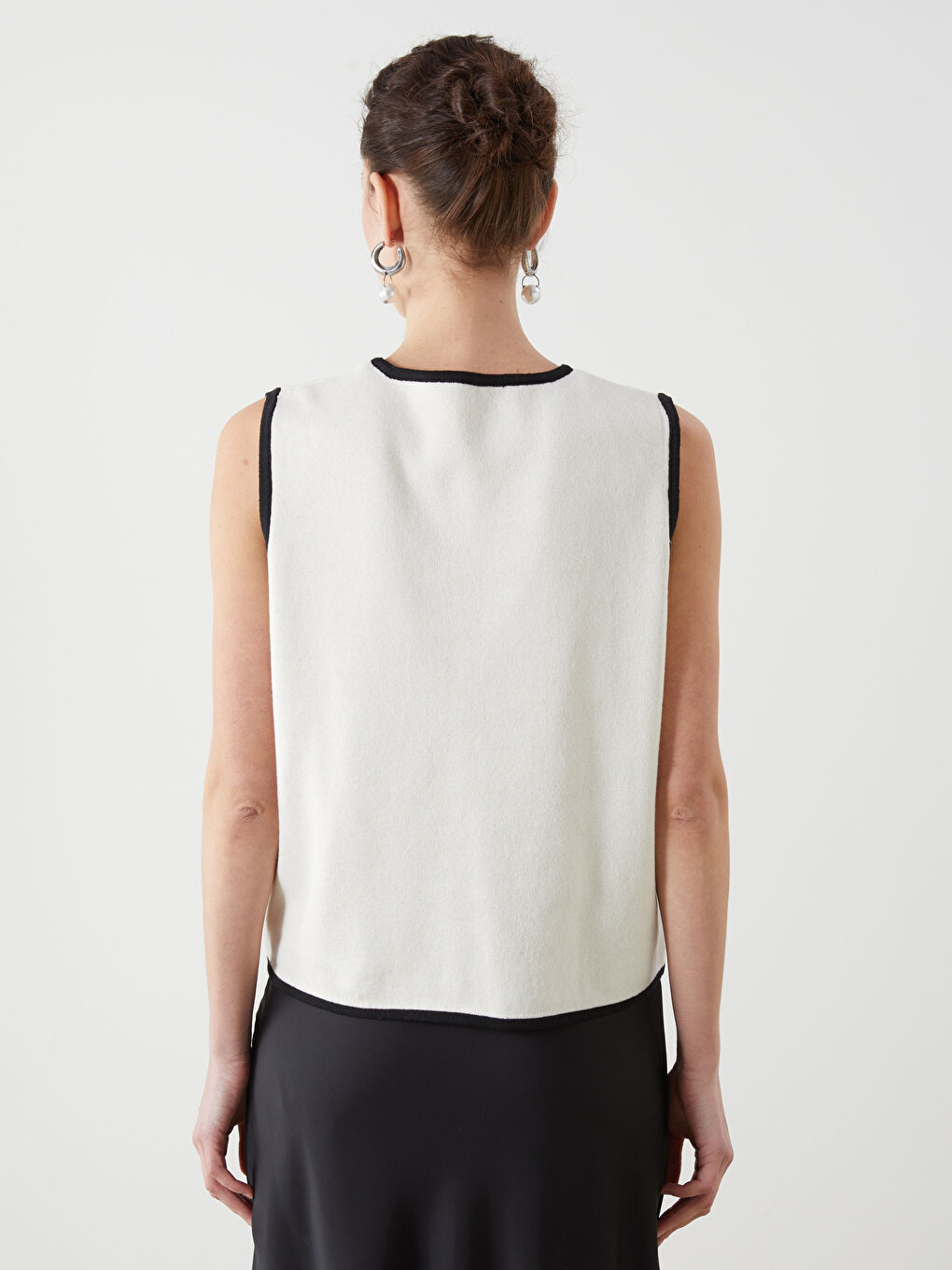 Crew Neck Women'S Knit Vest -S5L189Z8-R9J