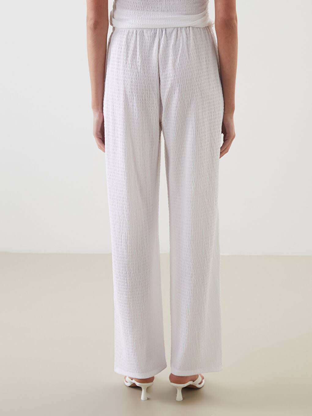 LC Waikiki Elasticated Waist Textured Women's Trousers -S5L204Z8-FFB