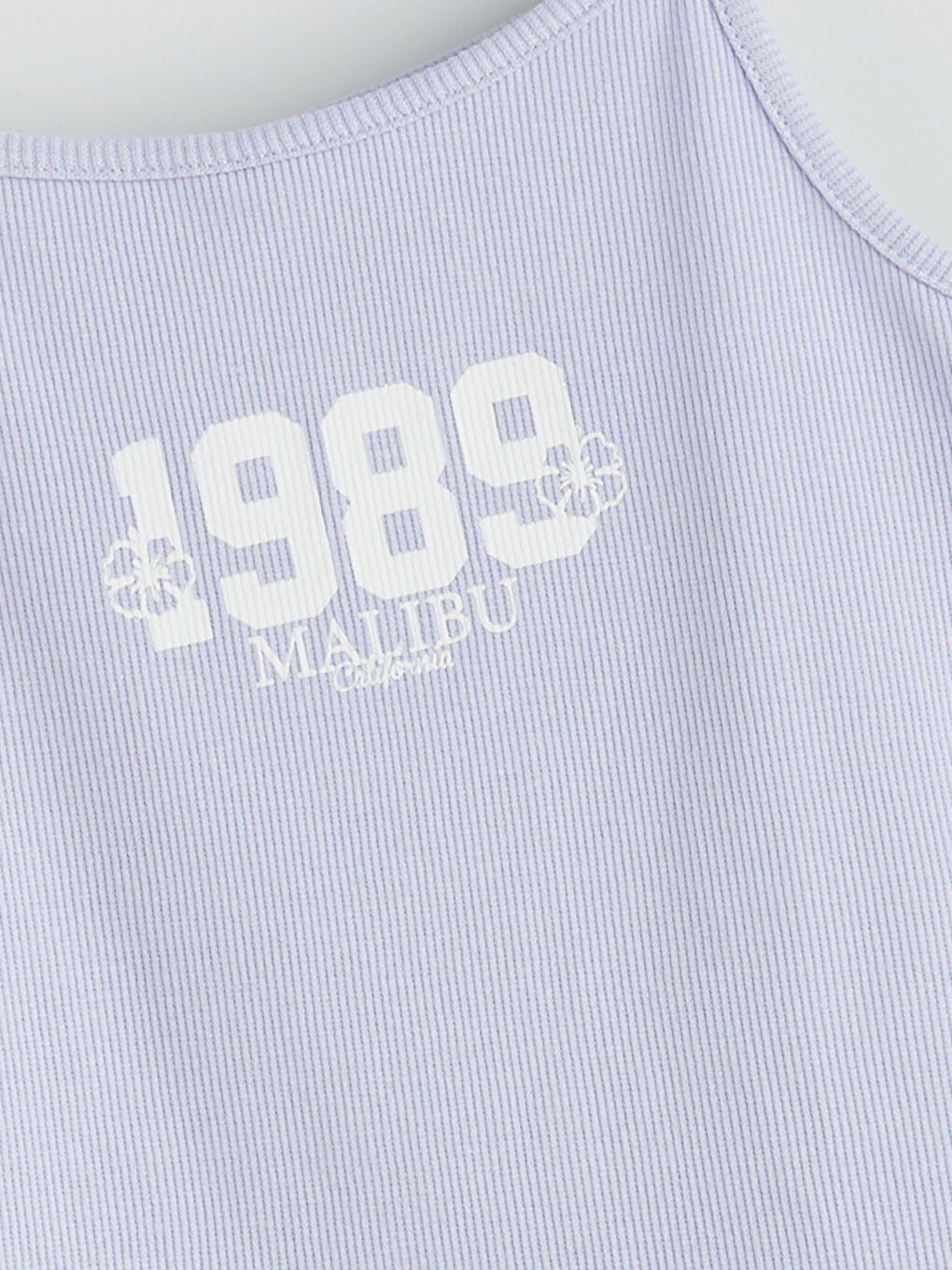 Lila Kare Yaka Kız Çocuk Crop Atlet-1