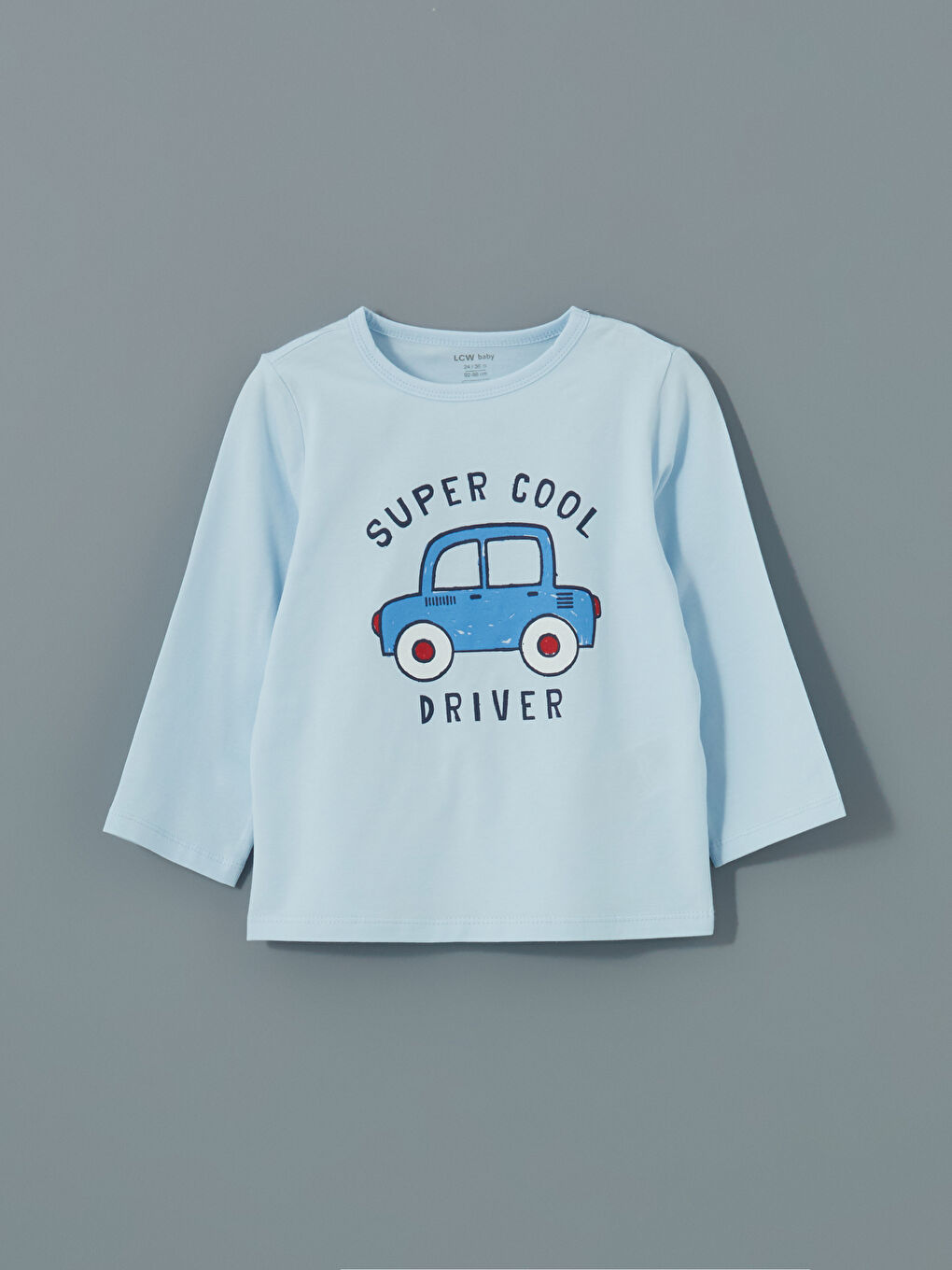 Mavi Bisiklet Yaka Baskılı Erkek Bebek Pijama Üst