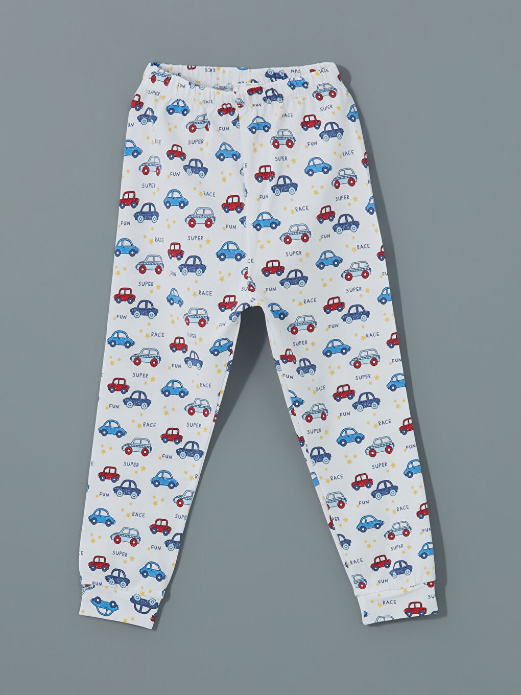 LCW baby Ekru Beli Lastikli Baskılı Erkek Bebek Pijama Alt