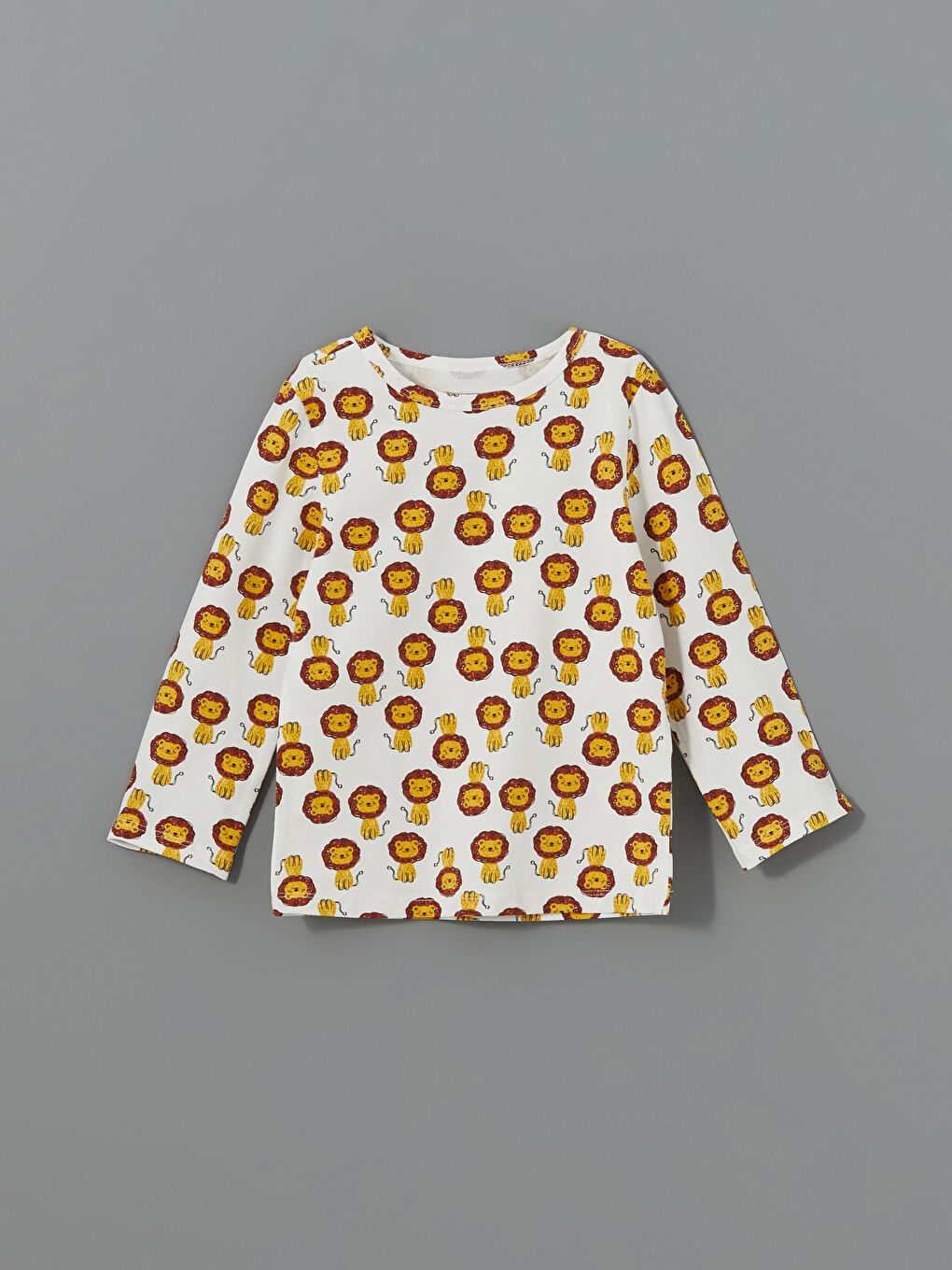 Ekru Bisiklet Yaka Baskılı Erkek Bebek Tişört