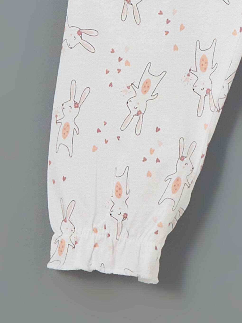 Ekru Beli Lastikli Kız Bebek Pijama Alt-1