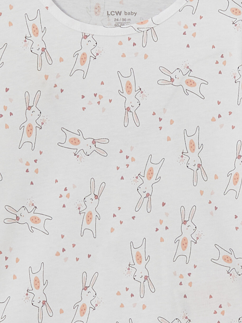 Ekru Bisiklet Yaka Baskılı Kız Bebek Tişört-1