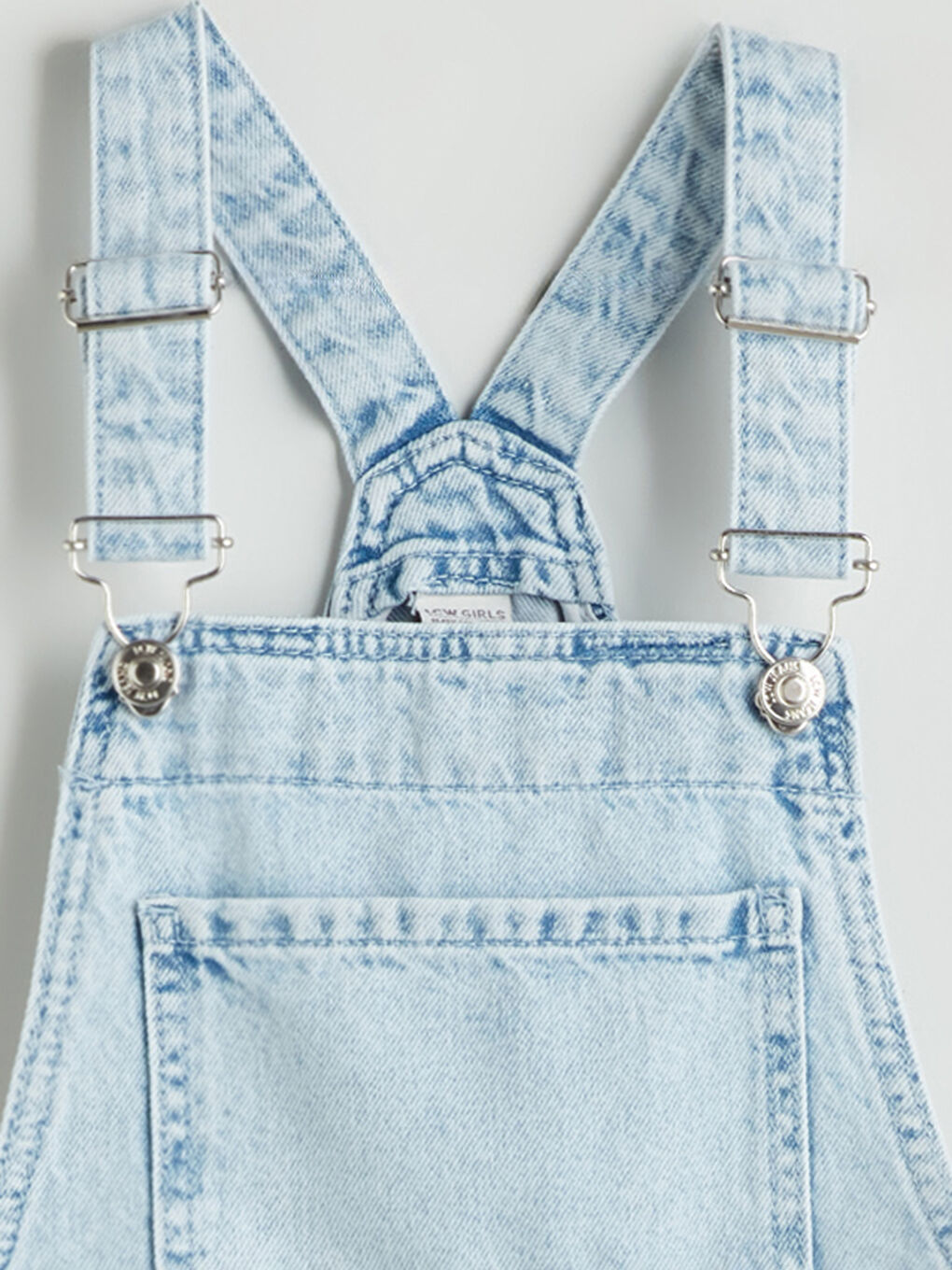 Square Collar Girl Jean Salopet Dress -S5L233Z4-V2T