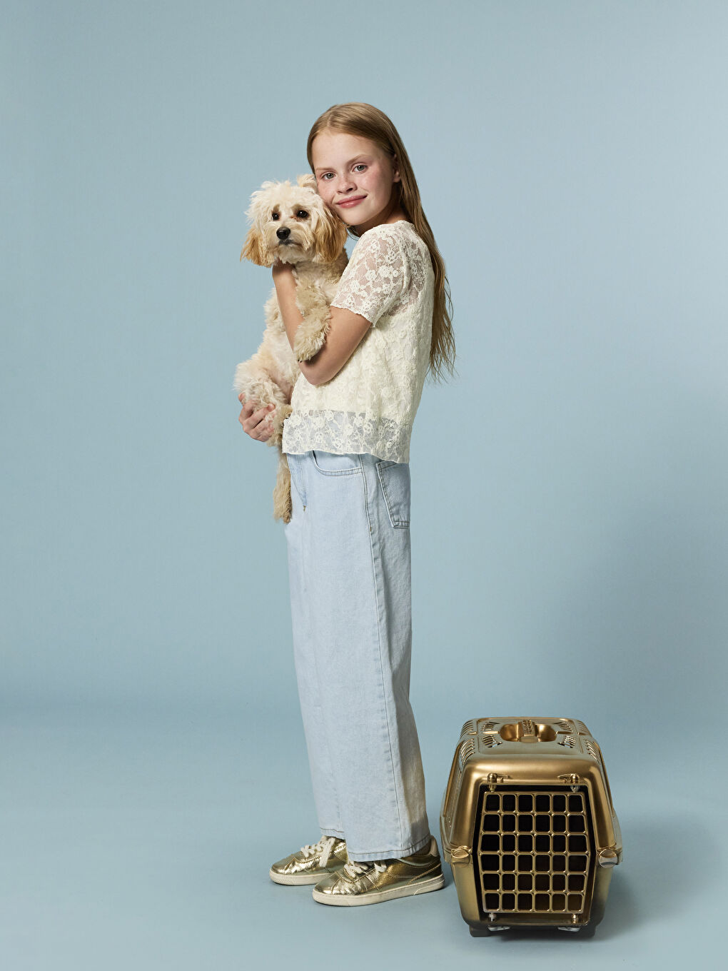 جينز لبنات بقصة واسعة-1