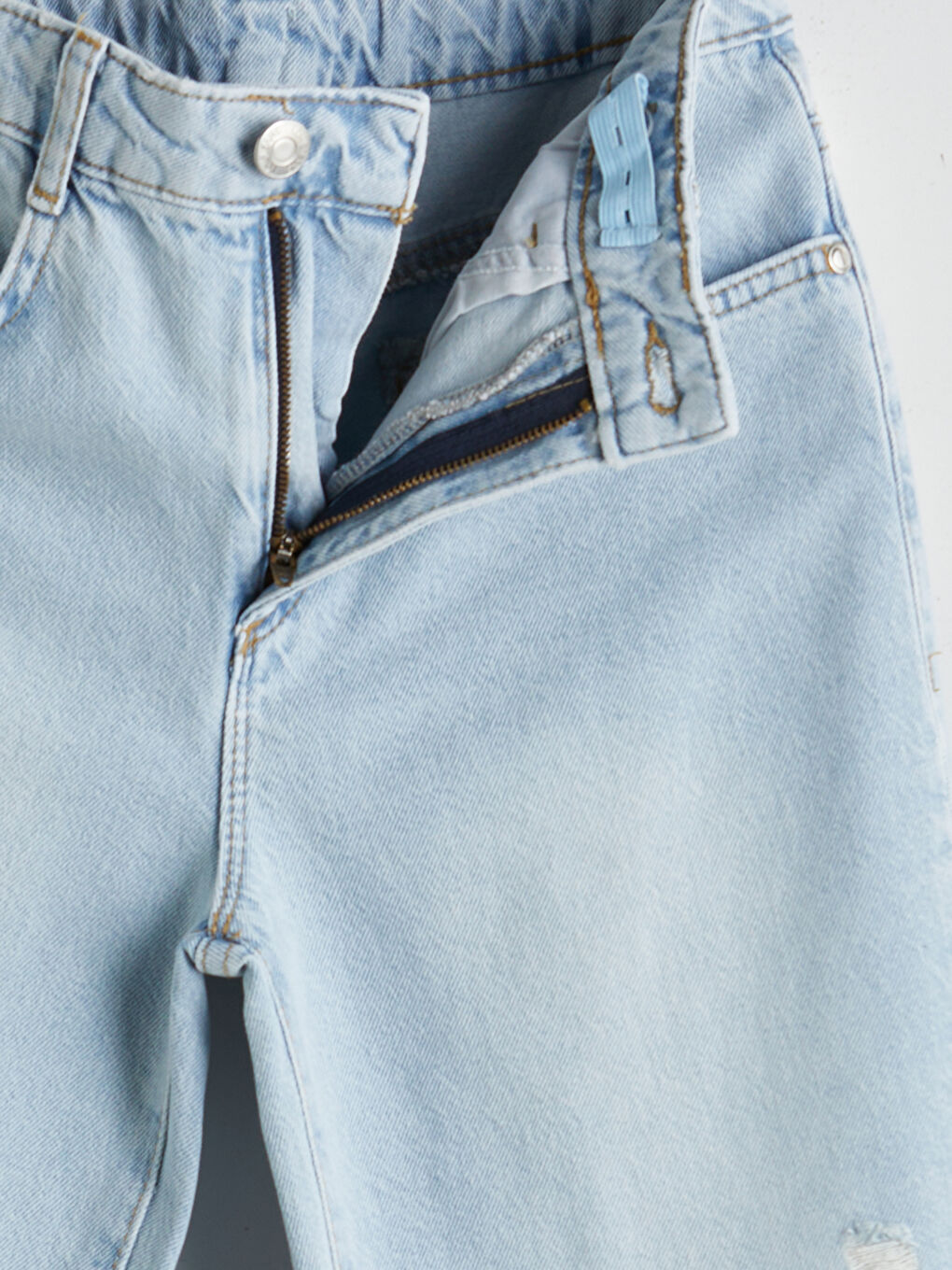 LCW Kids Mavi Straight Fit Kız Çocuk Jean Pantolon - 2