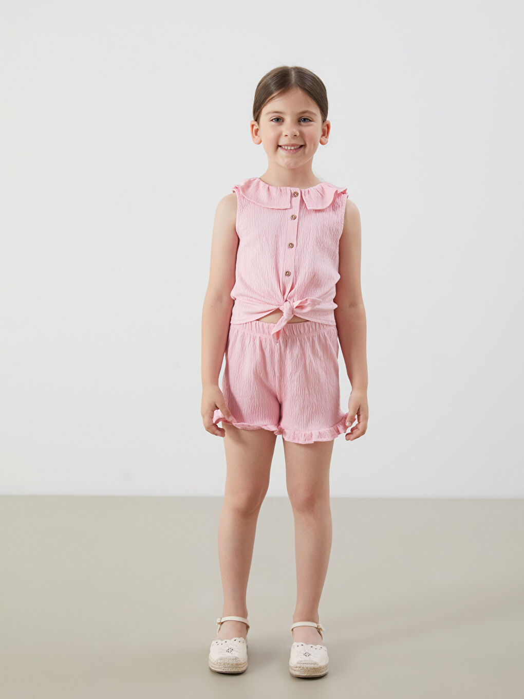 Buttoned Girls' Blouse and Shorts 2 Pack -S5L248Z1-QWL