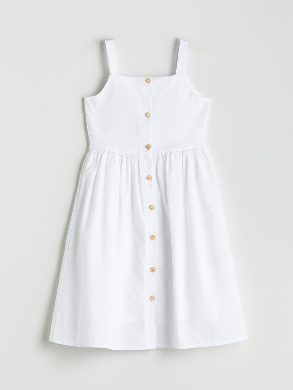 Beyaz Kare Yaka Kız Çocuk Elbise-2