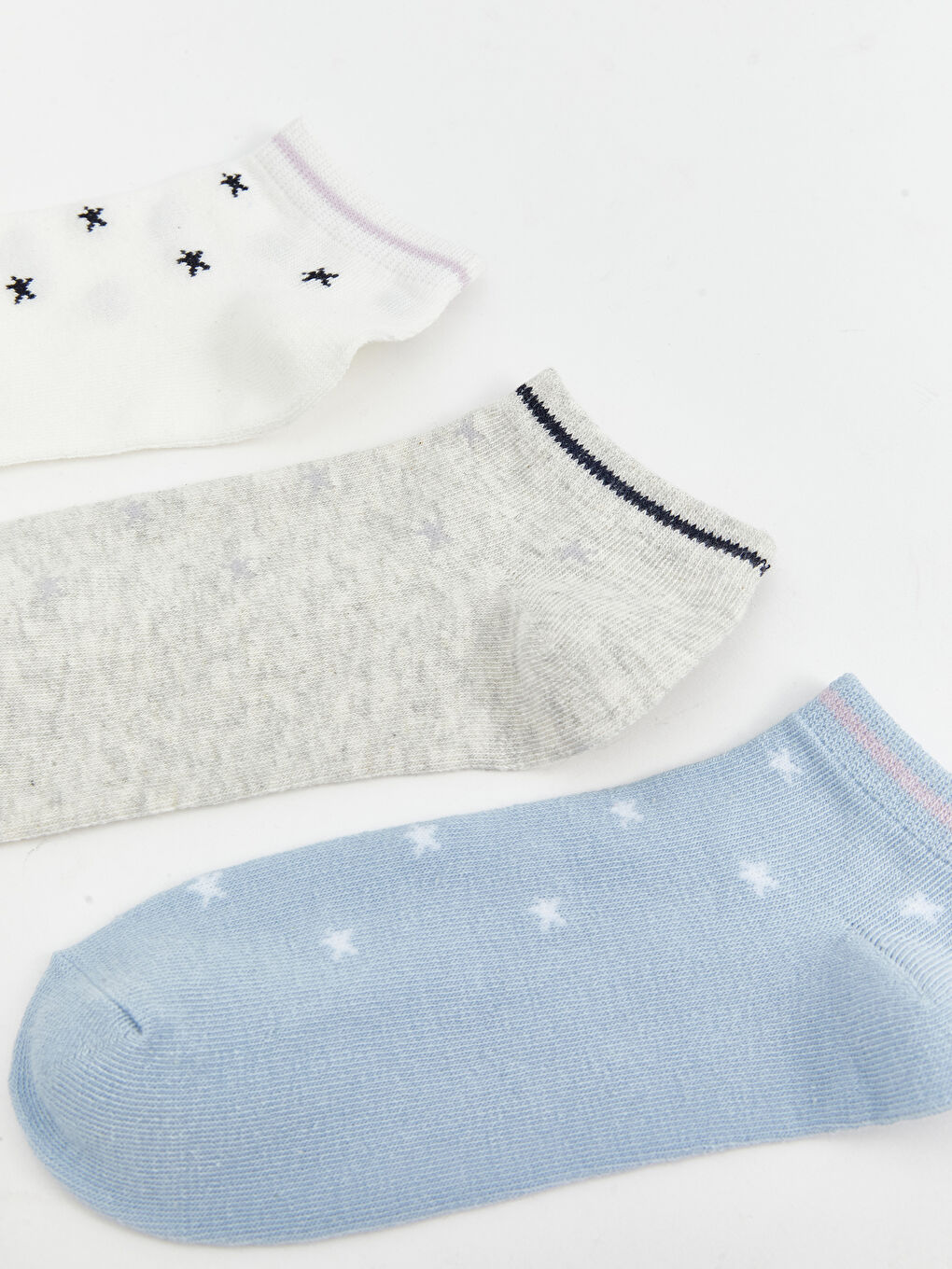 LCW DREAM Patterned Women's Trainer Socks 5 Pack -W55655Z8-EEW