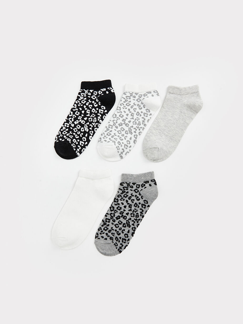 LCW DREAM Patterned Women's Trainer Socks 5 Pack -W55659Z8-J0F