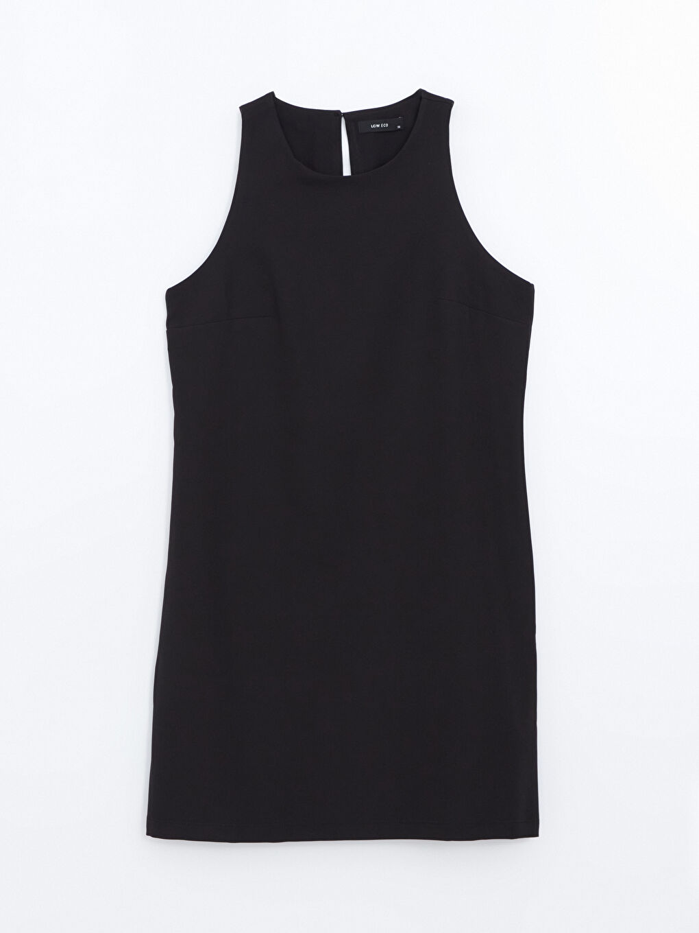 LCW ECO Siyah Bisiklet Yaka Kadın Mini Elbise - 4