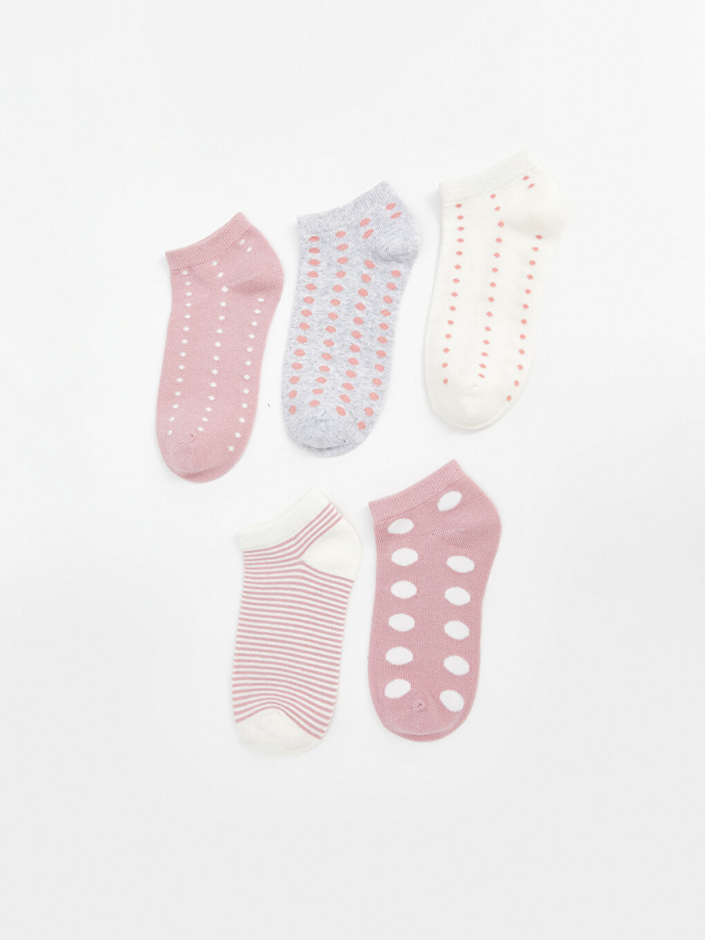 LCW DREAM Patterned Women's Trainer Socks 5 Pack -W55671Z8-J3W