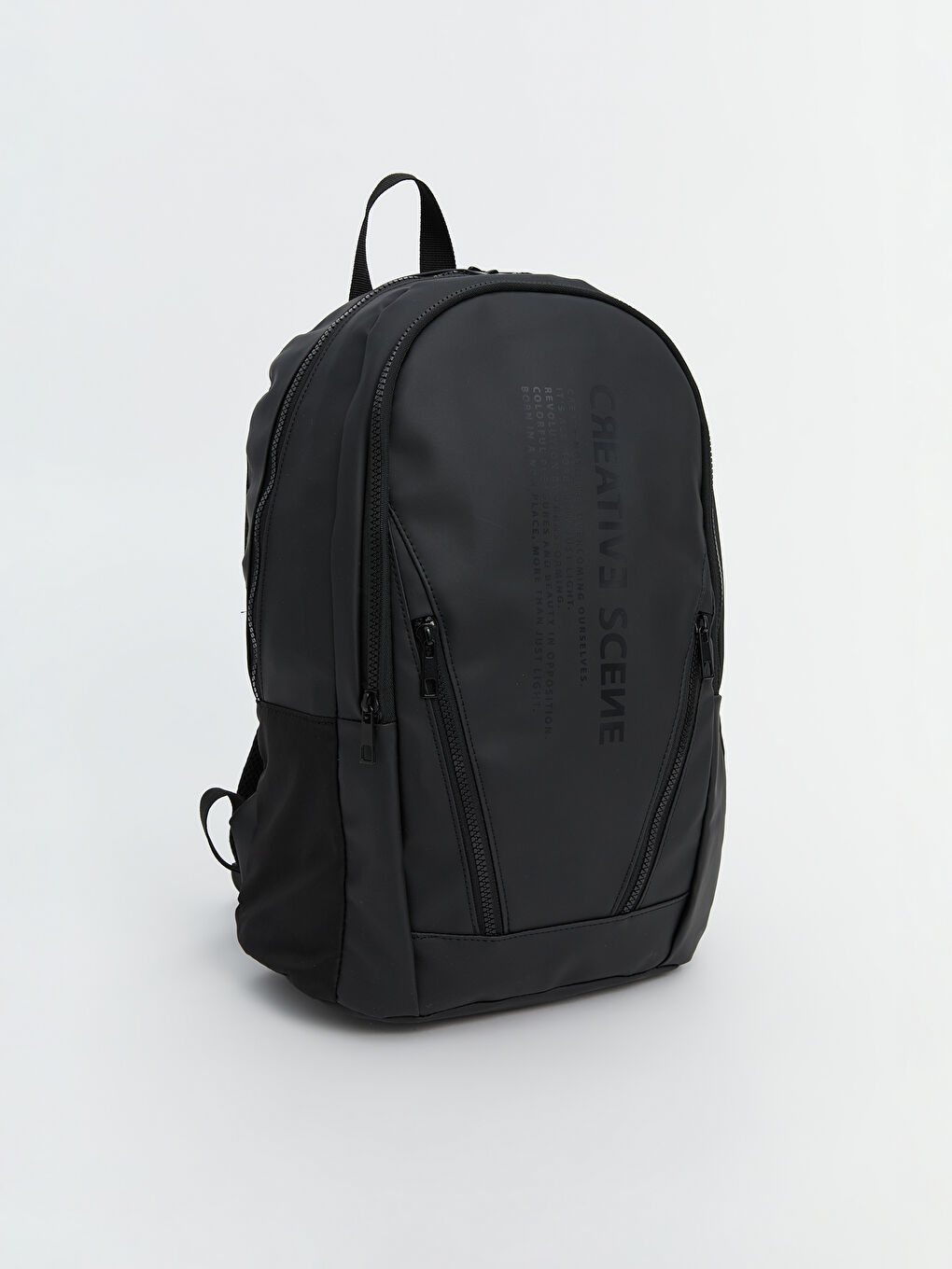 Siyah Düz Fermuarlı Erkek Sırt Çantası