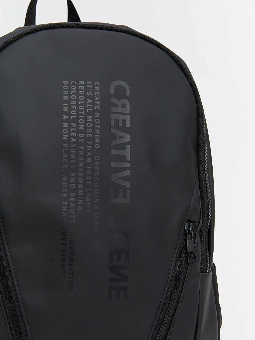 Siyah Düz Fermuarlı Erkek Sırt Çantası-1