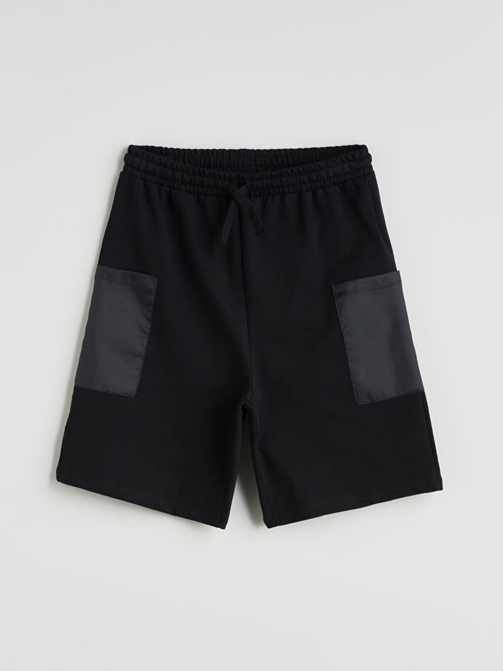 Siyah Beli Lastikli Kız Çocuk Kargo Şort