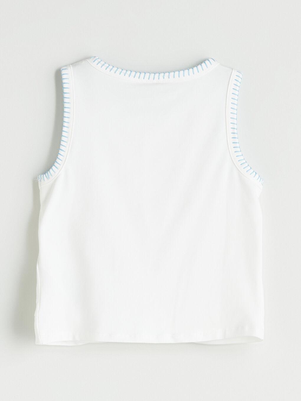 Ekru Bisiklet Yaka Kız Çocuk Crop Atlet-2