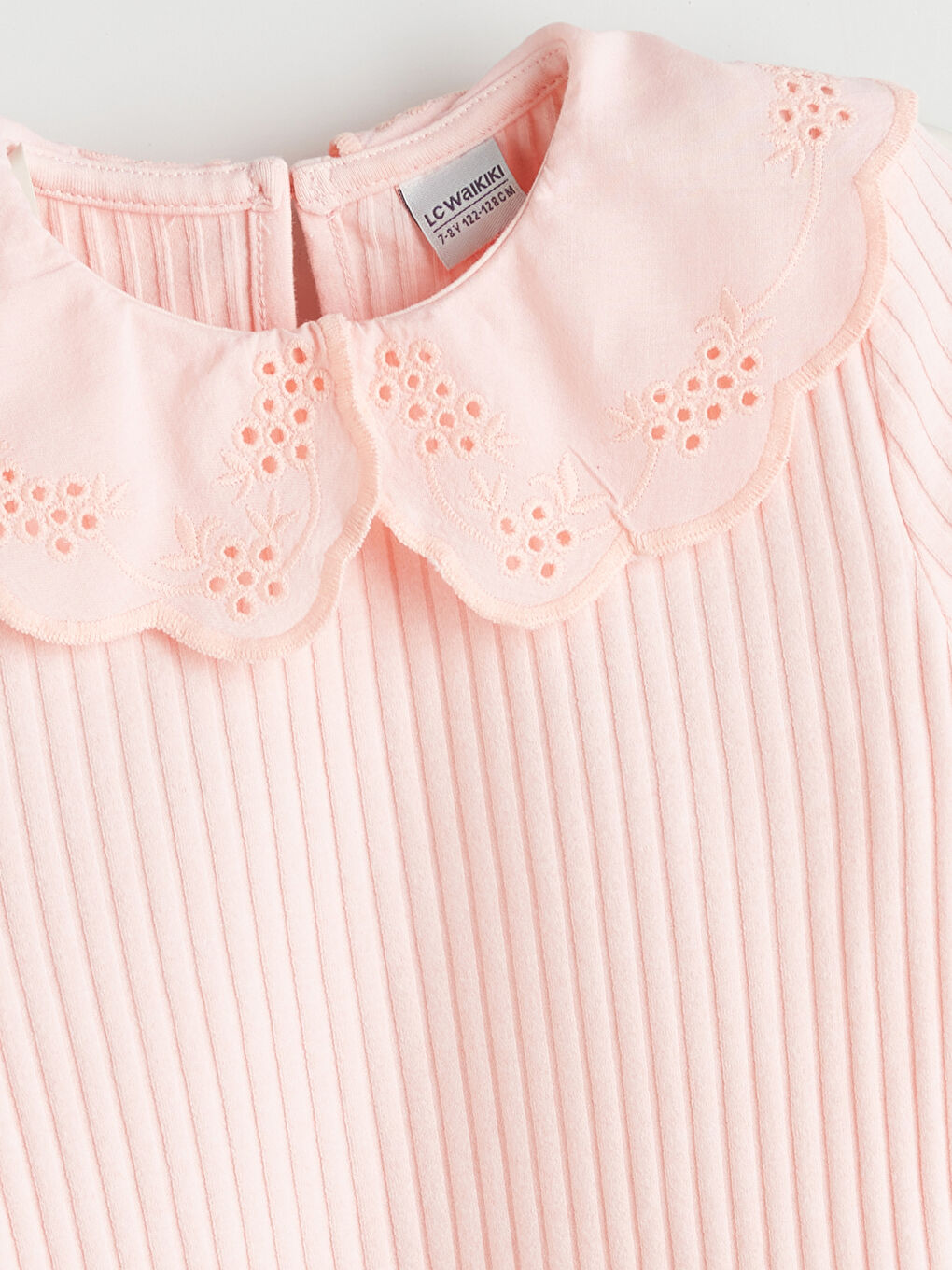 Pembe Bebe Yaka Kız Çocuk Tişört-1