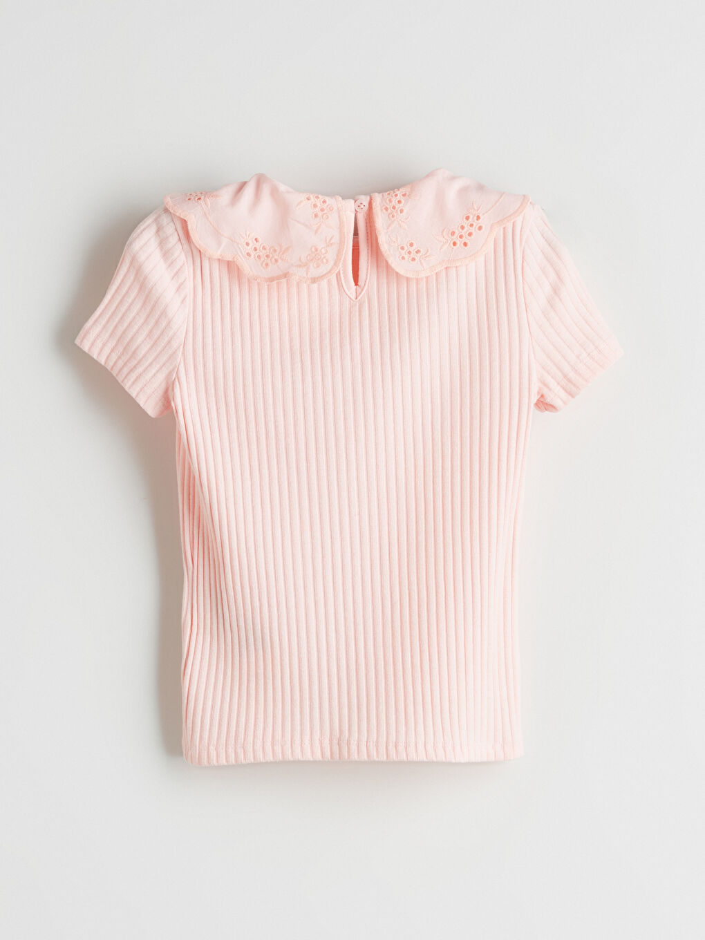 Pembe Bebe Yaka Kız Çocuk Tişört-2