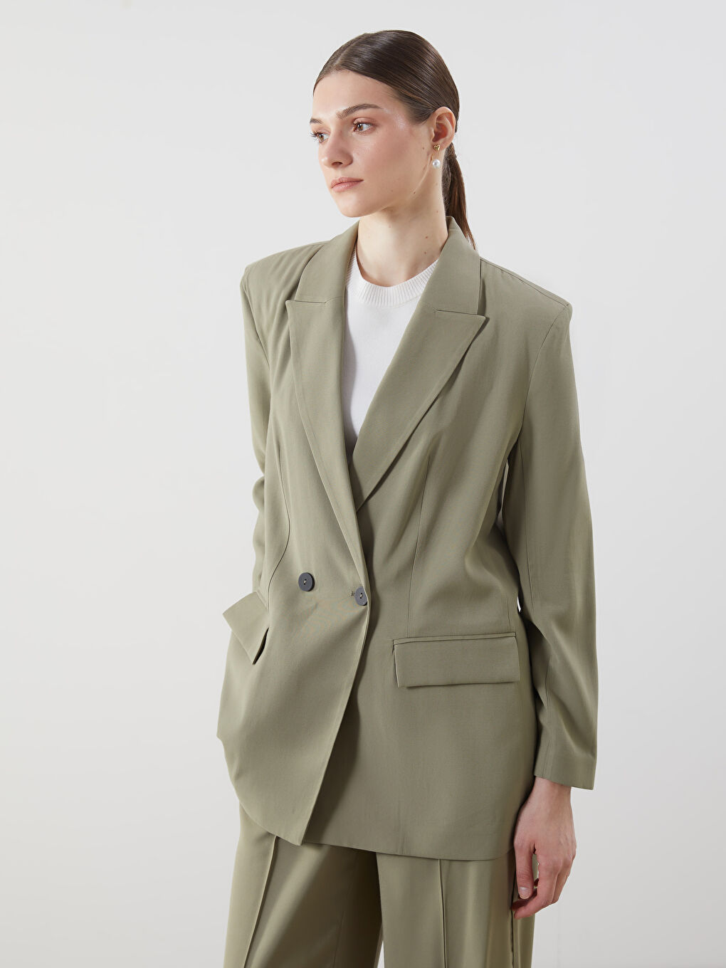 LCW Modest Haki Kadın Blazer Ceket