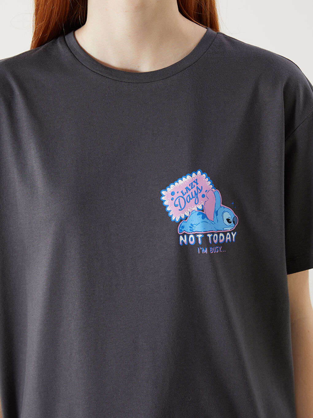 Crew Neck Stitch Licensed Women's T-Shirt-2