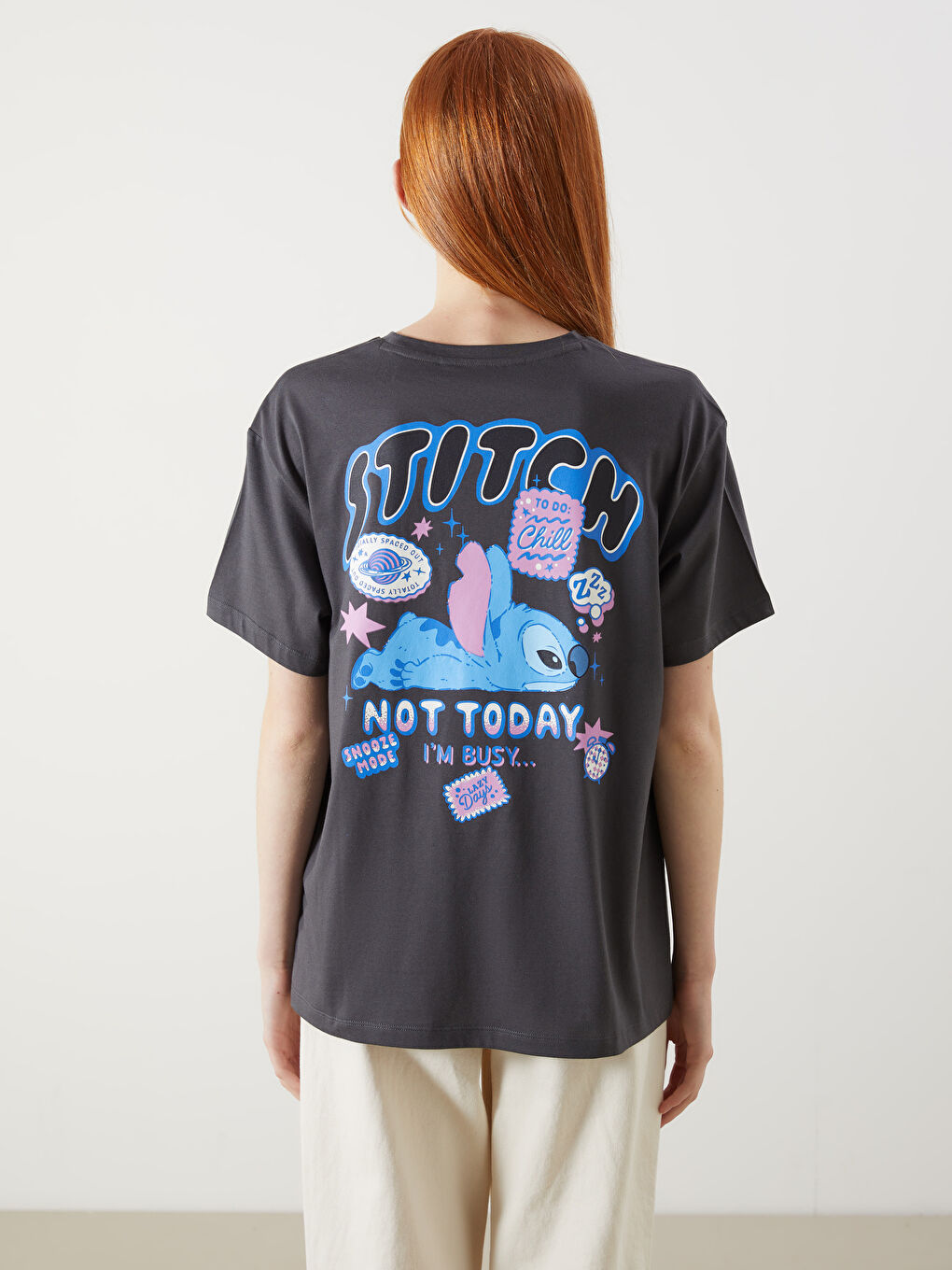 Crew Neck Stitch Licensed Women's T-Shirt-3