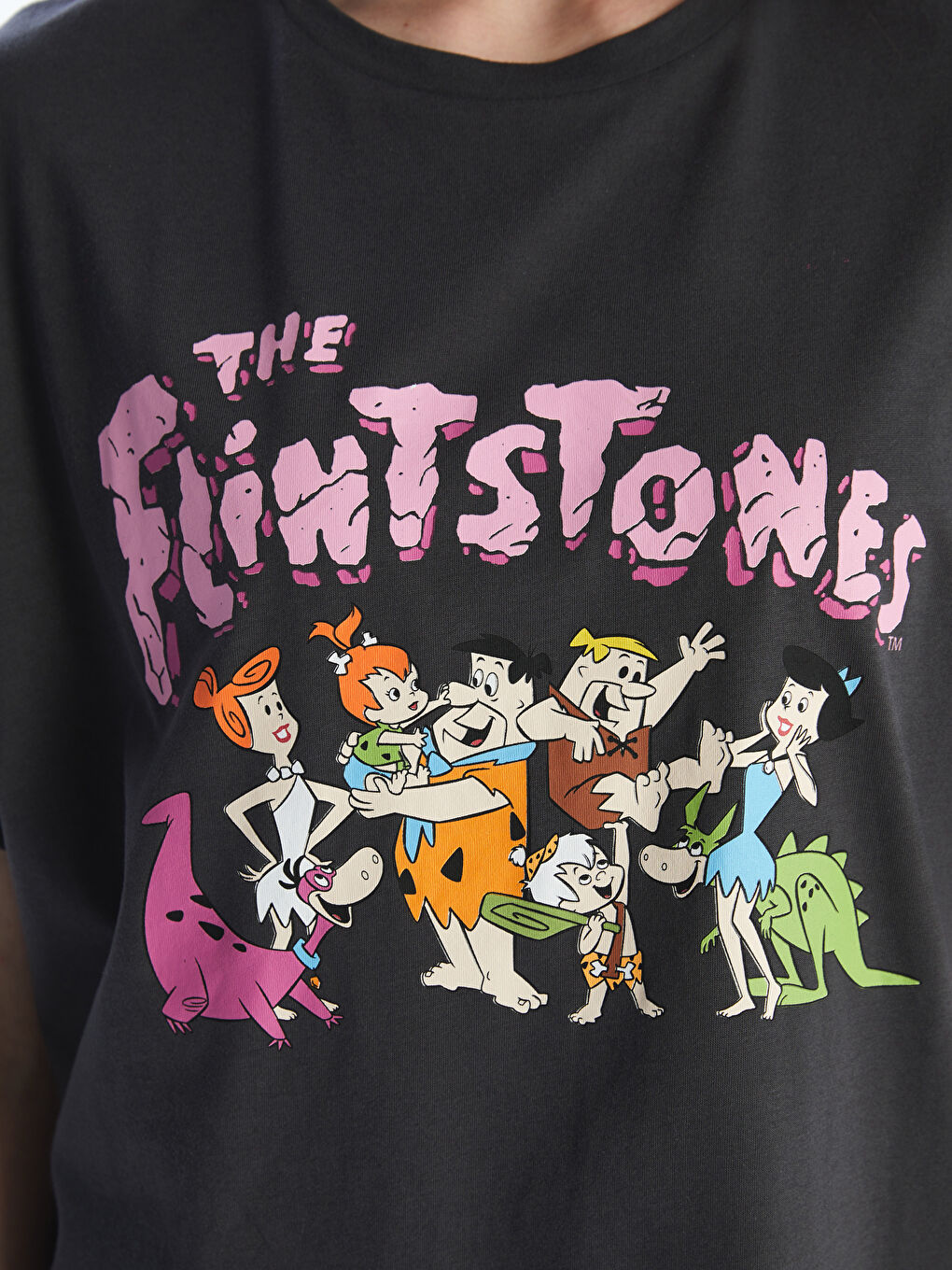 Crew Neck The Flintstones Printed Women's T-Shirt-2