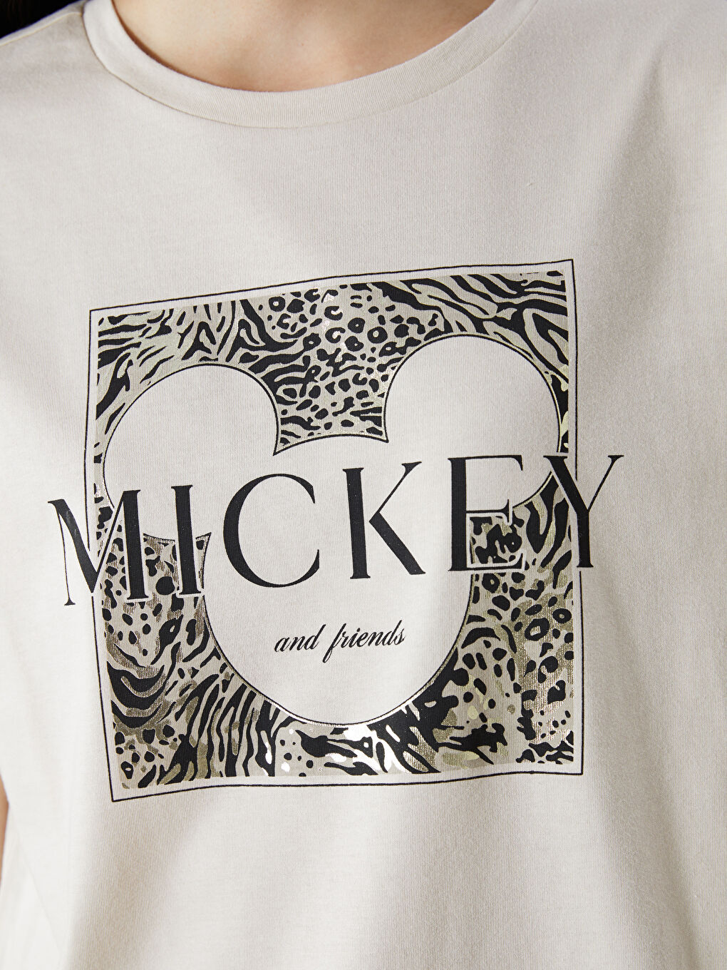 Crew Neck Mickey Mouse Printed Women's T-Shirt -S5L335Z8-FZJ